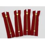 Red Tape Pants Leather Jacket Gold Zipper , Polyester Tape Two Way Separating Zipper