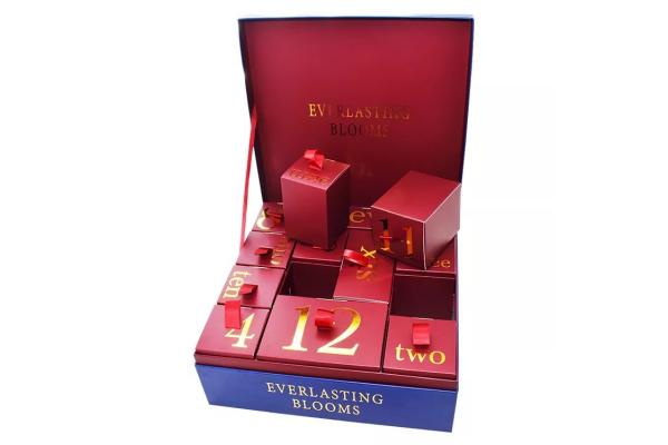 CMYK / Pantone Paperboard Christmas Calendar Gift Box For Cookies Candy