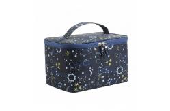 China Large Capacity Printed Nylon Cosmetic Makeup Organizer Bag With Handle supplier