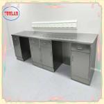 Silver Finish And Style Laboratory Bench With Stainless Steel Cabinet for sale