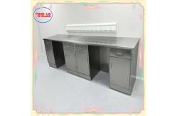 China Silver Finish And Style Laboratory Bench With Stainless Steel Cabinet supplier
