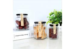 China 180ml / 280ml / 380ml Glass Jam Jar Hexagonal Shape Lead Free For Kitchen supplier