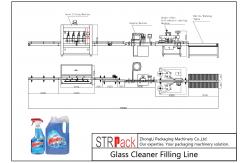 China Multifunctional Glass Cleaner Liquid Soap Filling Machine Automatic Liquid Filling Line supplier