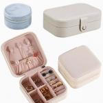 CMYK Portable Small Travel Jewelry Boxes Compostable PU Leather ISO9001 for sale