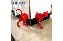 China Geometric Cat Stainless Steel Modern Sculpture Passing Through Wall supplier