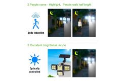 China Wall Mount Solar Garage Four Heads Led Motion Sensor Security Light supplier
