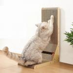 Detachable L Shaped Cat Scratcher Corrugated Cardboard Scratching Post for sale