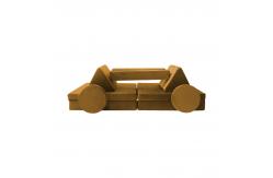 China 10pcs Modular Foam Kids Play Sofa Velvet Fabric Polyester Climbing Couch supplier