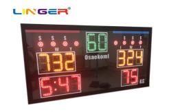 China Mist Led Diodes Wresting Electronic Scoreboard With Moving Stand supplier