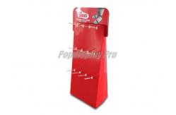 China Red Cardboard Floor Standing Display Units 12 Pegs For Mens Socks supplier