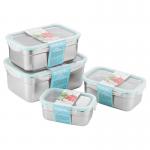 Leak Proof Metal Food Storage Containers Rectangular 500ml Capacity for sale
