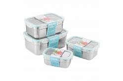 China Leak Proof Metal Food Storage Containers Rectangular 500ml Capacity supplier