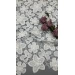 Lace Fabric White Embroidered Lace Fabric Customized Design for sale