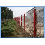 Beautiful PVC Coated  3D Curved Metal Fence Green Wire Mesh Fencing For Highway for sale