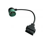 Right Angle Green J1939 Deutsch 9-Pin Female to J1962 OBD2 16 Pin Female Cable for sale