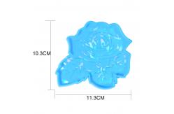 China MHC 3d Unique Resin Coasters Rose Flower Coasters Gold Holographic Silicone Resin Molds supplier