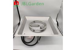 China Silver Stainless Steel Square Fire Pit Burner Pre Rusted supplier