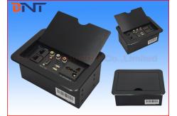 China Manual Flip Up Conference Room Table Power Outlets With Aluminum Alloy Cover supplier