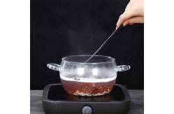 China Soup Round Double Ears 1800ml Borosilicate Glass Pot supplier