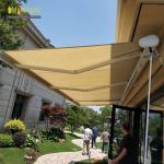 Motorized retractable Outdoor Full Cassette Folding Arm Awning for sale