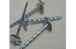 China Umbrella Head Metal Working Tools , Q195 Galvanized Roofing Nails Twisted Shank supplier