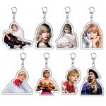 Factory Custom Holographic Acrylic Key Chain Star Singer Taylor Swift Picture Printed Key Ring Acrylic Keychain for sale