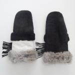 Wholesale customized cheap mitten winter leather gloves women sheepskin for sale