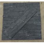 60x15cm Black Quartzite Stacked Stone Veneer Panels for sale