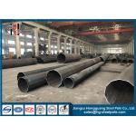 16m  Q345 Galvanized Power Transmission Line Poles Joint With Flange for sale
