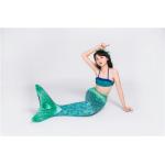 Girls Green Swimmable Mermaid Tails , Mermaid Tail Swimsuit For Kids for sale