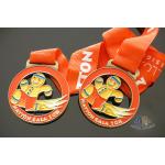 Shiny Gold Plating Metal Award Medals Soft Enamel On Both Side Of Front And Back for sale