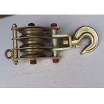 10KN Tackle Tower Erection Tools Three Wheels Steel Hoisting For Erecting Pole