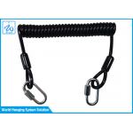 Black Wire Coil Lanyard With 1 Screwgate For Working At Height Stop Drop Tools for sale