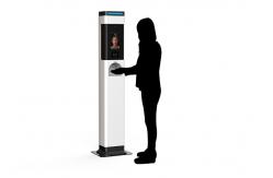 China Mask Identify DC12V Automatic Hand Sanitizer Dispenser With Thermometer supplier