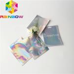 Clear Front Foil Pouch Packaging Custom Hologram Rainbow Foil Smell Proof Mylar Bag for sale