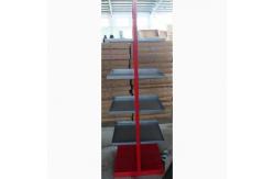China Movable 4 Layer Metal Plate Display Racks With Casters supplier