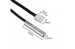 China 10K 3950K NTC Thermistor Sensor 5x25 Stainless Steel Temperature Sensor supplier