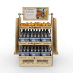 Customized Double Sided Display Rack Stable Diy Wood Wine Rack Supermarket Beer Bottle for sale