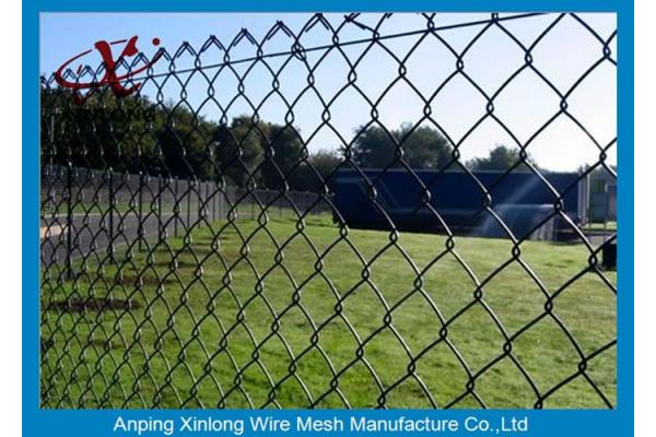 Dark Green Chain Link Fence Applied Private Grounds / Transit / Road