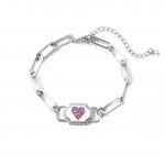 Zircon 925 Sterling Silver Jewelry Bracelet Charm OEM ODM for sale