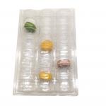 Folding 3x8 24pcs Plastic Macaron Packaging Clam Shell Tray Clear PVC PET for sale