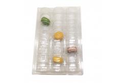 China Folding 3x8 24pcs Plastic Macaron Packaging Clam Shell Tray Clear PVC PET supplier