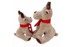 China PP Cotton Filled 25cm Red Scarf Christmas Reindeer Plush Toy supplier