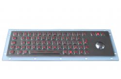 China IP65 Long stroke Backlit USB Keyboard with trackball , industrial metal keyboard supplier