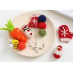 Environmental Friendly Wool Felt Balls Snowman Santa Carrot Pattern for sale