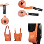 Orange 5L Roll Up Reusable Grocery Bags Roll Up Reusable Shopping Bags for sale