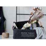 Dark Grey Large Felt Storage Boxes Wooden Handle And Stylish Storage for sale