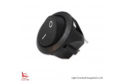 China Light Country SPST Round Rocker Switch, Φ 23mm, ON-OFF, Black, Two terminals. supplier