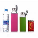550ml Customized Borosilicate Glass Water Bottle With Neoprene Sleeve