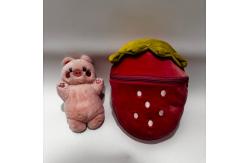 China Customizable Cute Stuffed Plush Toys With Zippers Strawberry-shaped Little pig supplier